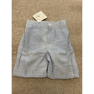 New Bella Bean Striped Seersucker Shorts Blue Size 8
